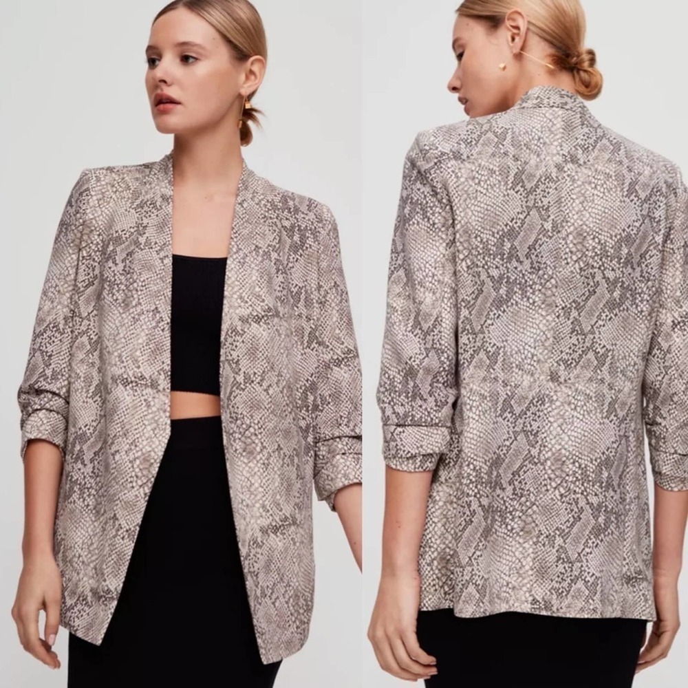 Babaton Aritzia 2 Macaulay Python Snake Print Bla… - image 1